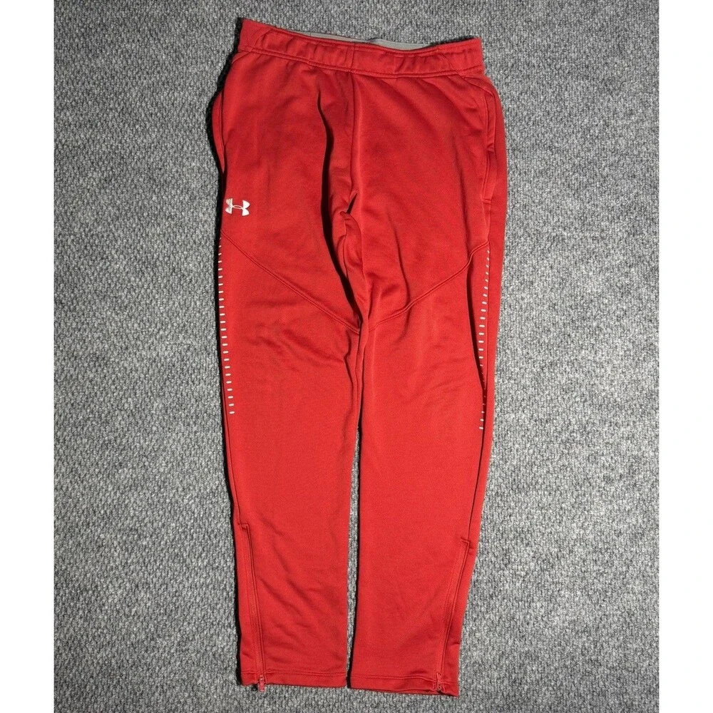Under Armour Qualifier Hybrid Warm-Up Track Pants Red 1327204 Mens Size Large